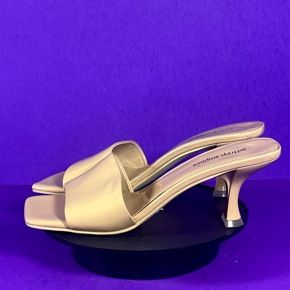 Jeffrey Campbell Beige Patent Mules - Picture 3 of 8